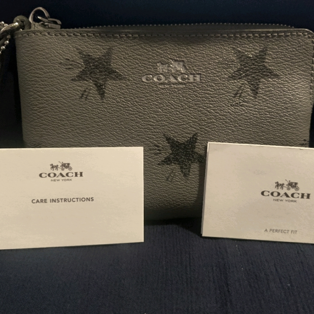 Coach Grey Star Wristlet